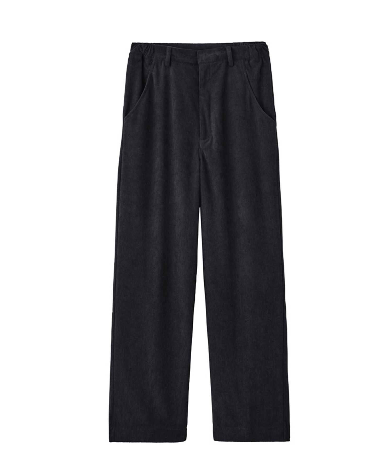 【SALE／70%OFF】Tuche ワイドパンツ【細畝コーデュロイ】 ギャルリ　イチハチキュウロク　バイ　グンゼ パンツ スラックス・ドレスパンツ ブラック ホワイト