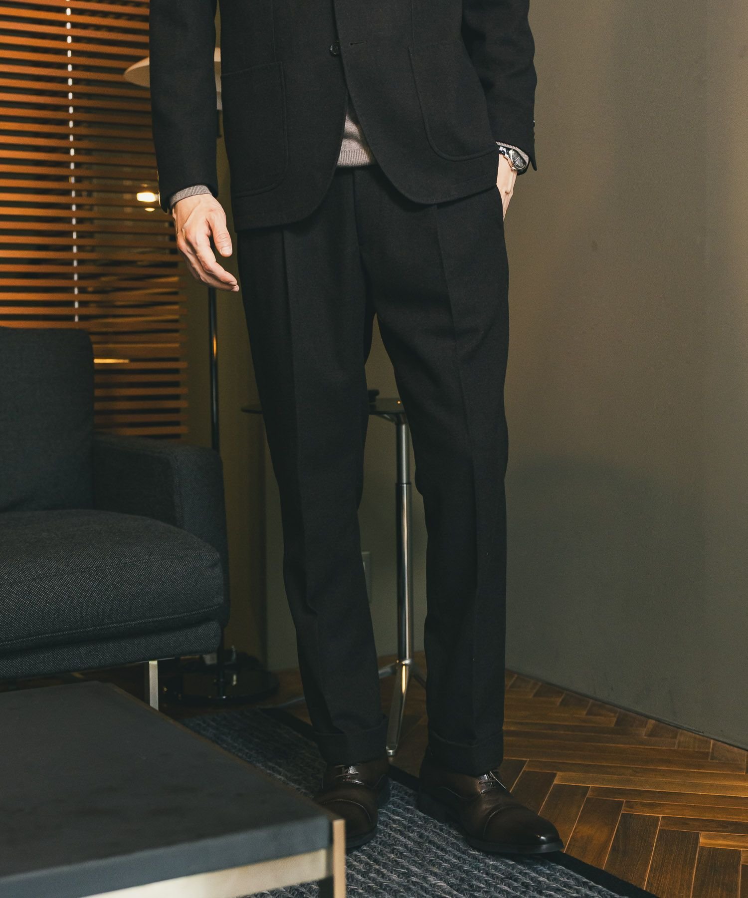 GLOBAL WORK ウールブレンドパンツ/Salon de GW/581180 グローバルワーク パンツ スラックス・ドレスパンツ ネイビー グレー ブラウン【送料無料】のサムネイル