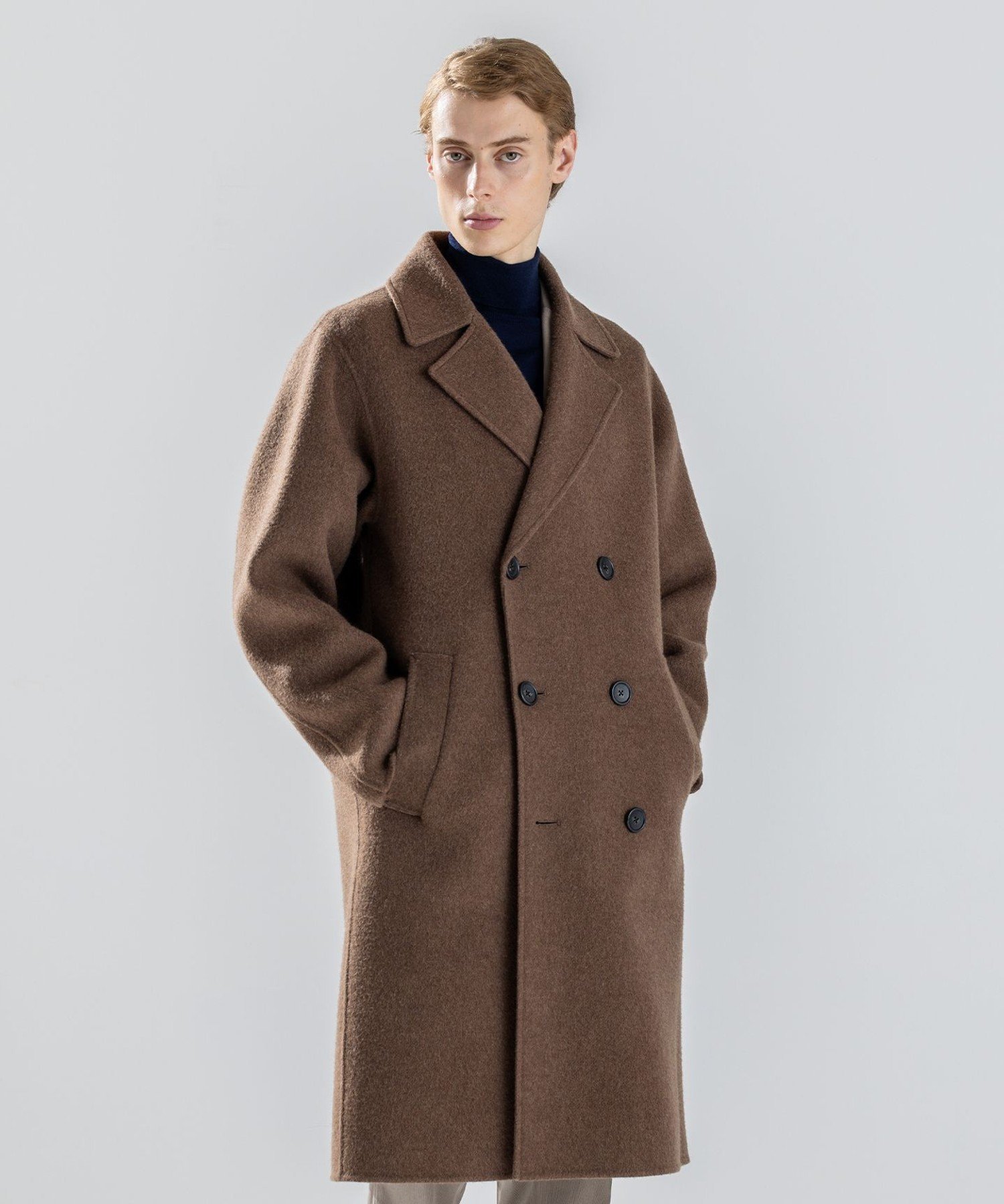 JOSEPH HOMME 【LEON掲載】【新素材】ウールキャメルリバー ダブルブレストチェスターコート ジョゼフ オム ジャケット・アウター チェスターコート...