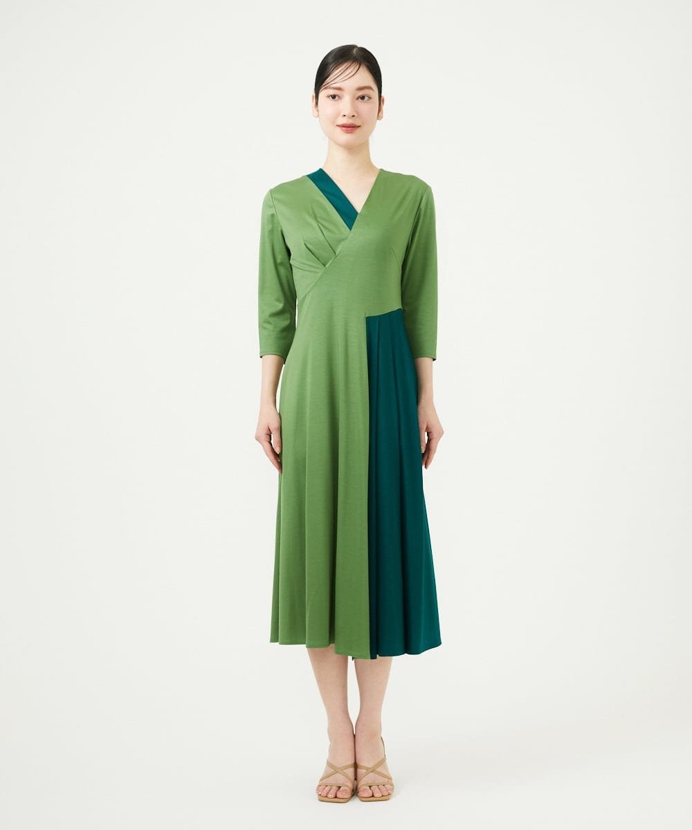 Sybilla バイカラージャージードレス シビラ ワンピース・ドレス ワンピース ブルー グリーン