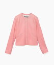 【SALE/60%OFF】agnes b. FEMME ラムスキン レザー 長袖 カーディガンプレッション アニエスベー トップス カーディガン レッド【送料無...