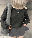 nmtc + 【nmtc +】shoulder belt graphic sweatshirts ワンショルダー ロゴスウェット ネバーマインドザエックスユー/チカシツプラス トップス シャツ・ブラウス グレー ホワイト ベージュ【送料無料】