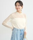 【SALE/35%OFF】earth music&ecology ドットチュールドッキングプルオーバー アースミュージック&エコロジー トップス カットソー・Tシャツ ブラック ホワイト