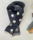 HOOK HOOK/ドット模様ミニニットマフラー アイモハ ファッション雑貨 マフラー・ストール・ネックウォーマー ブラック グリーン ピンク レッド ブルー ...