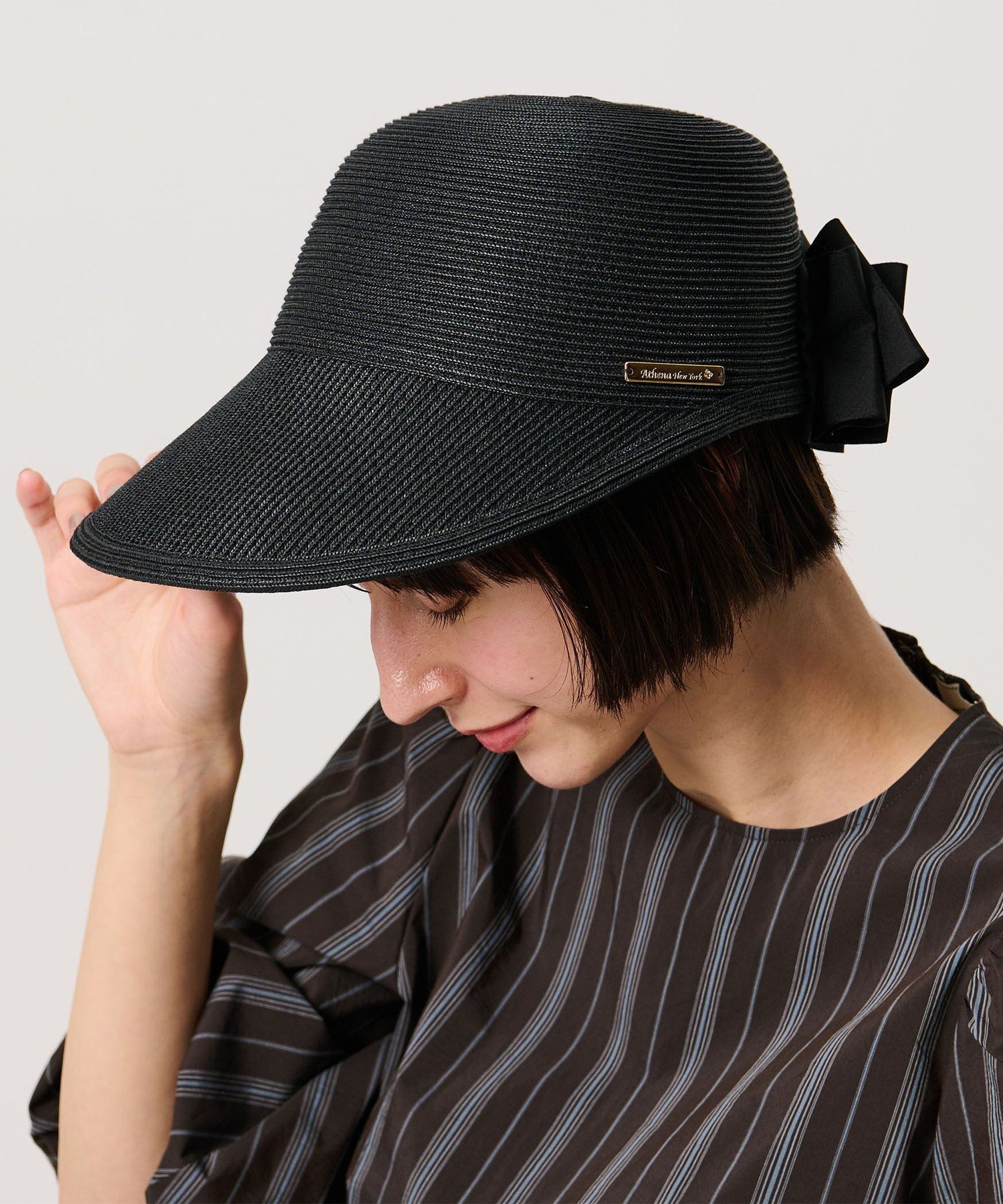 UNITED ARROWS 【一部別注】＜Athena New York＞NAOMI CHOU キャップ ユナイテッドアローズ 帽子 キャップ ブラック グレー【送料無料】