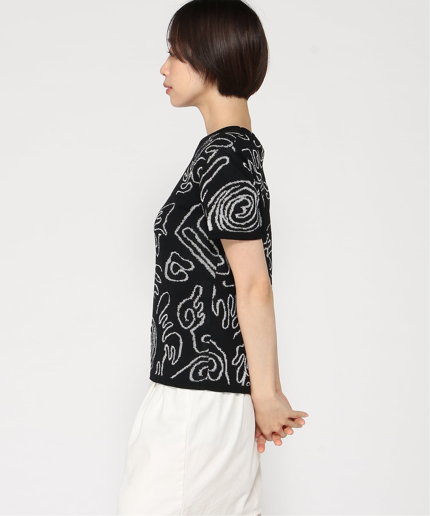 プリントTシャツ デシグアル トップス カットソー・Tシャツ ブラック
