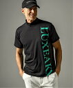 【SALE/65%OFF】LUXEAKMPLUS LUXEAKMPLUS ゴルフ バーチカルロゴ半袖モックネックTシャツ シフォン トップス カットソー・Tシャツ ブラック ホワイト