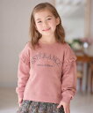 【SALE/30%OFF】any FAM KIDS 袖フリル ロゴ トレーナー エニィファム トップス スウェット・トレーナー ピンク ベージュ