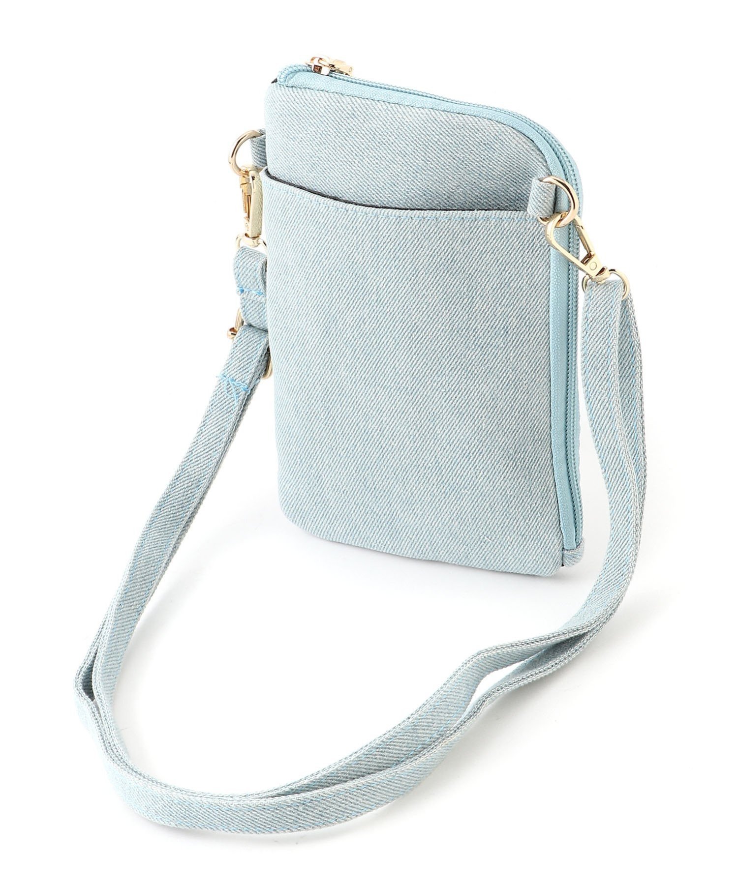 fiore fiore/(W)デニムリボンサングラスLファスナーお財布ポシェット ファッションバッグプラザ　ラミー バッグ ショルダーバッグ ブルー【送料無料】
