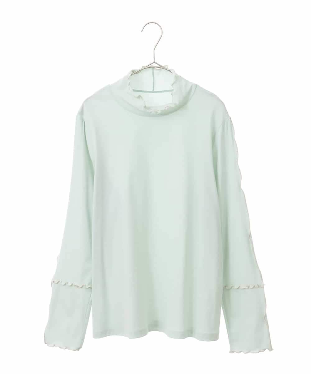 HIROKO BIS GRANDE 【大きいサイズ】メロウポイントハイネックプルオーバー ヒロコ ビス グランデ トップス カットソー・Tシャツ グリーン ピンク ネイビー ホワイト