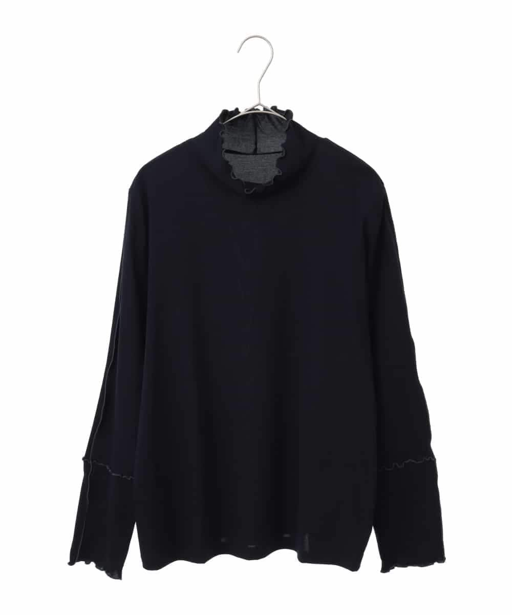 HIROKO BIS GRANDE 【大きいサイズ】メロウポイントハイネックプルオーバー ヒロコ ビス グランデ トップス カットソー・Tシャツ グリーン ピンク ネイビー ホワイト