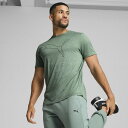 PUMA メンズ トレーニング TAD エッセンシャル ヘザー キャット 半袖 Tシャツ プーマ トップス カットソー・Tシャツ グリーン