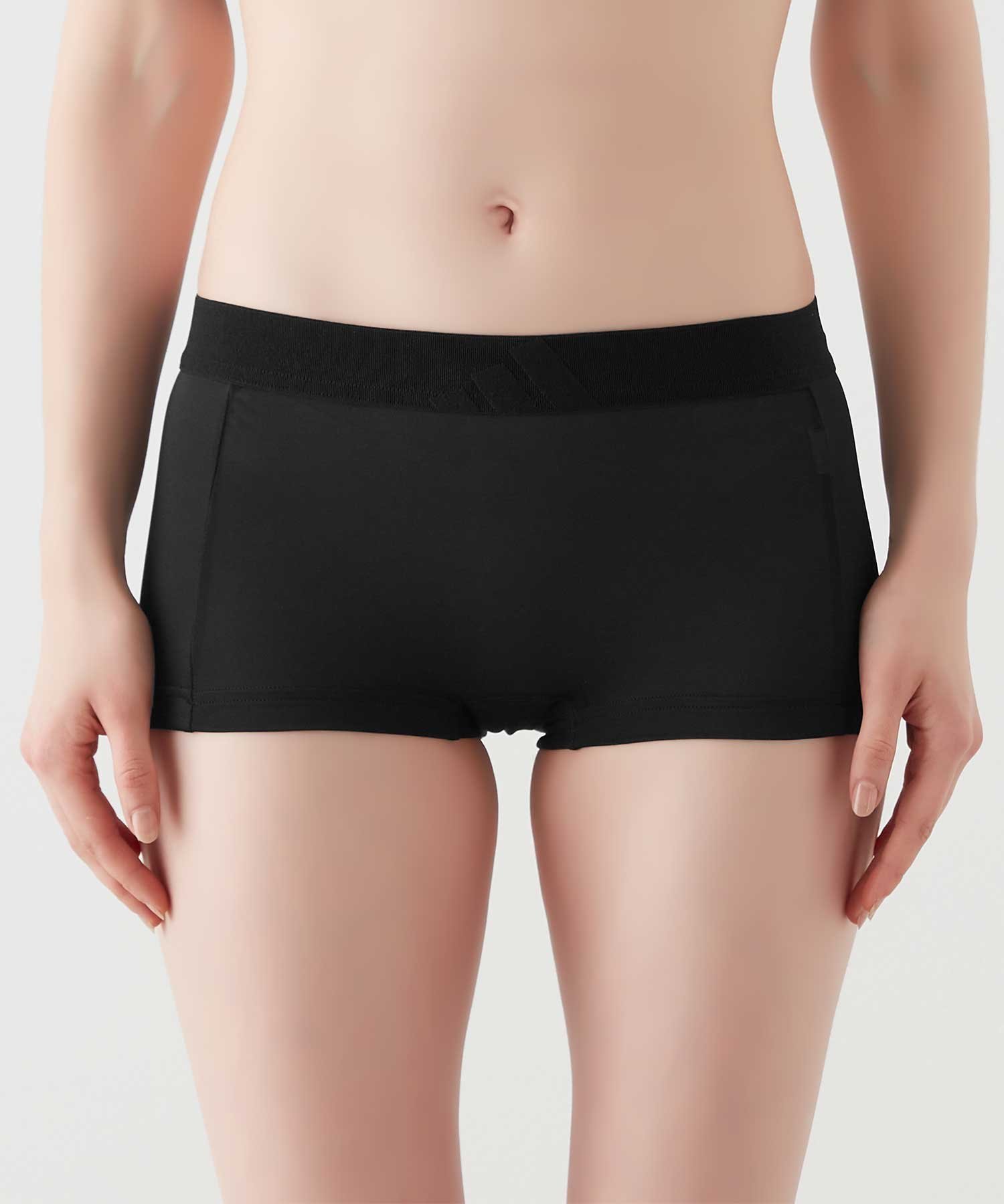 adidas ハーフショーツ【吸水速乾】 ギャルリ　イチハチキュウロク　バイ　グンゼ インナー・ルームウェア ショーツ ベージュ ブラック