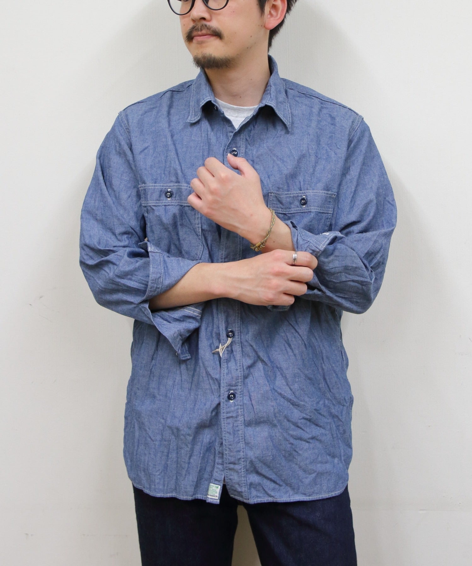 orSlow / オアスロウ リラックスフィットシャンブレーワークシャツ 01-8270 ステップス トップス シャツ・ブラウス ブルー
