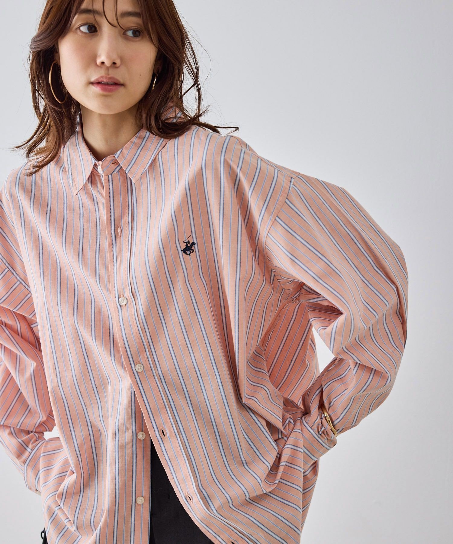 【SALE／9%OFF】ROPE' PICNIC 【BEVERLYHILLS POLO CLUB・一部店舗限定】ストライプビッグシルエットシャツ ロペピクニック トップス シャツ・ブラウス イエロー ブルー オレンジ【送料無料】 stylife-15629731 Rakuten Fashion サンプル画像3