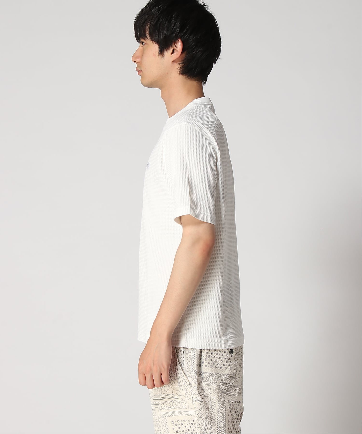 (M)エアワッフル Tシャツ クロコダイル トップス カットソー・Tシャツ ホワイト ブラック