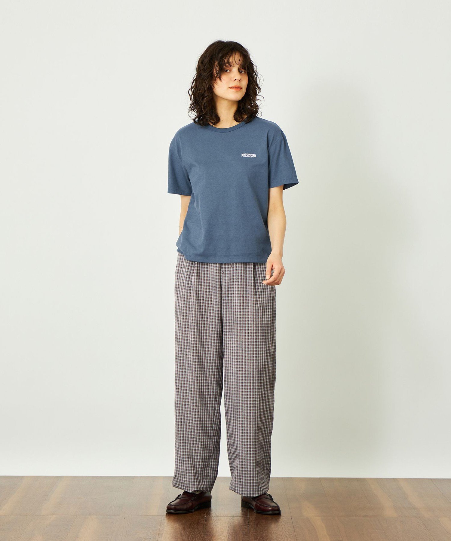 GREY LABEL リネンミックスチェックパンツ マッキントッシュ フィロソフィー パンツ スラックス・ドレスパンツ レッド ベージュ
