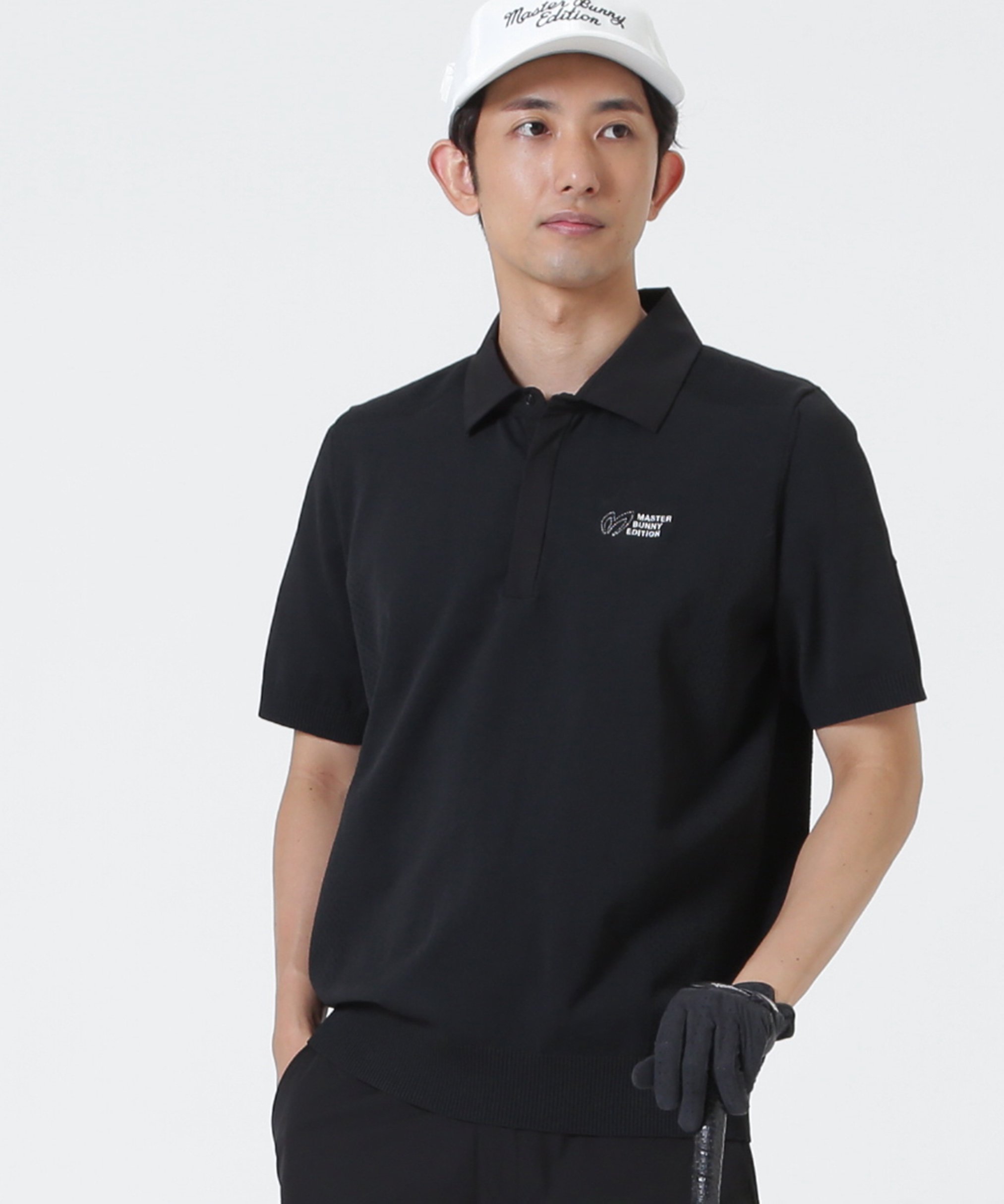 MASTER BUNNY EDITION 布帛衿ポロニット (MENS) マスターバニーエディション トップス ニット ホワイト グレー ブラック【送料無料】