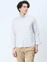 【SALE/37%OFF】TAKA-Q ストレッチドビーストライプ柄 ボタンダウン長袖シャツ タカキュー トップス シャツ・ブラウス ブラウン