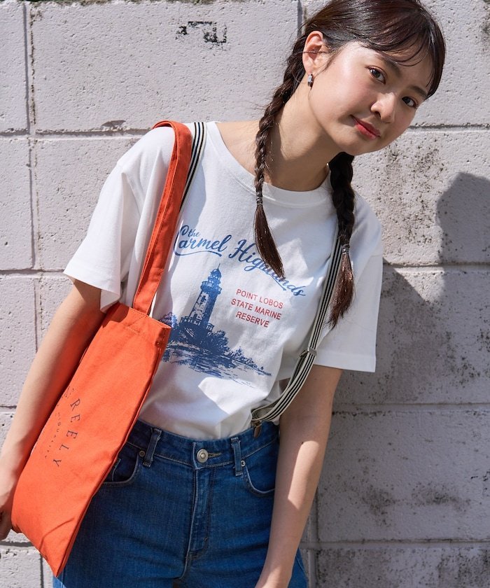 【SALE／55%OFF】FREAK'S STORE Vintage Lighthouse プリントTシャツ フリークスストア トップス カットソー・Tシャツ ホワイト グレーのサムネイル