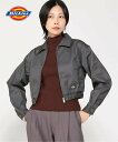 Dickies Dickies/(W)CROPPED EISENHOER JACKET ハンドサイン ジャケット・アウター ブルゾン・ジャンパー ブラック ベージュ グレー ネイビー【送料無料】(4)