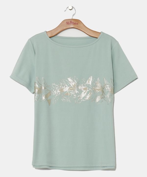 Maunaloa 【マウナロア】リノティリーフTシャツ アミナコレクション トップス カットソー・Tシャツ ホワイト ブラック グリーン