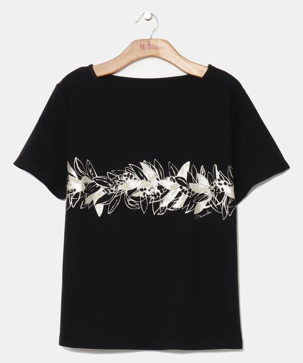 Maunaloa 【マウナロア】リノティリーフTシャツ アミナコレクション トップス カットソー・Tシャツ ホワイト ブラック グリーン