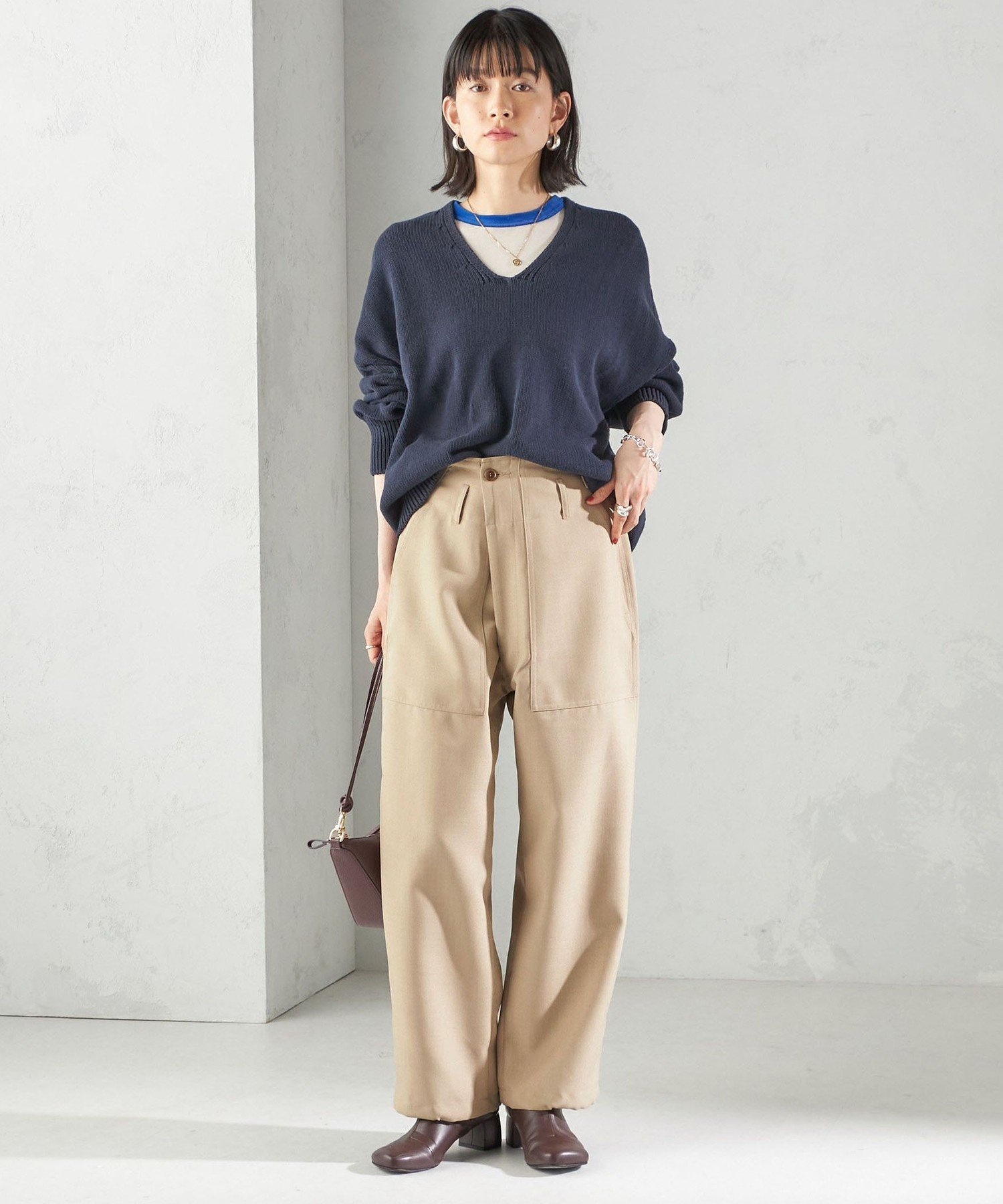 WOMEN 《予約》【SHIPS別注】GOLDEN MILLS: ＜手洗い可能＞2WAY ベイカー パンツ シップス パンツ その他のパンツ ベージュ ワインレッド