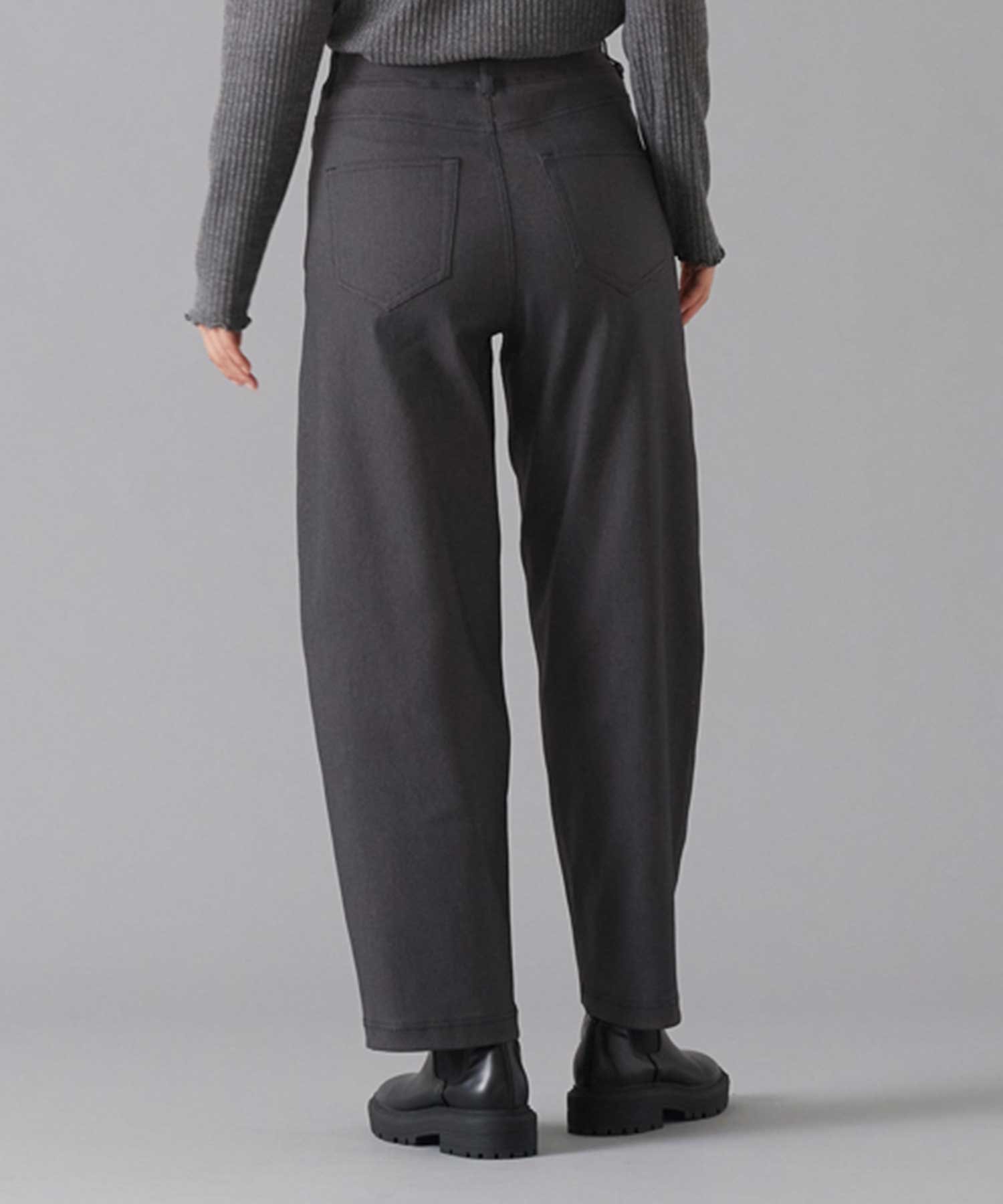 ADVANCE LABEL 【カーブパンツ】デニム調 ツイル ギャルリ　イチハチキュウロク　バイ　グンゼ パンツ スラックス・ドレスパンツ ブラック【送料無料】