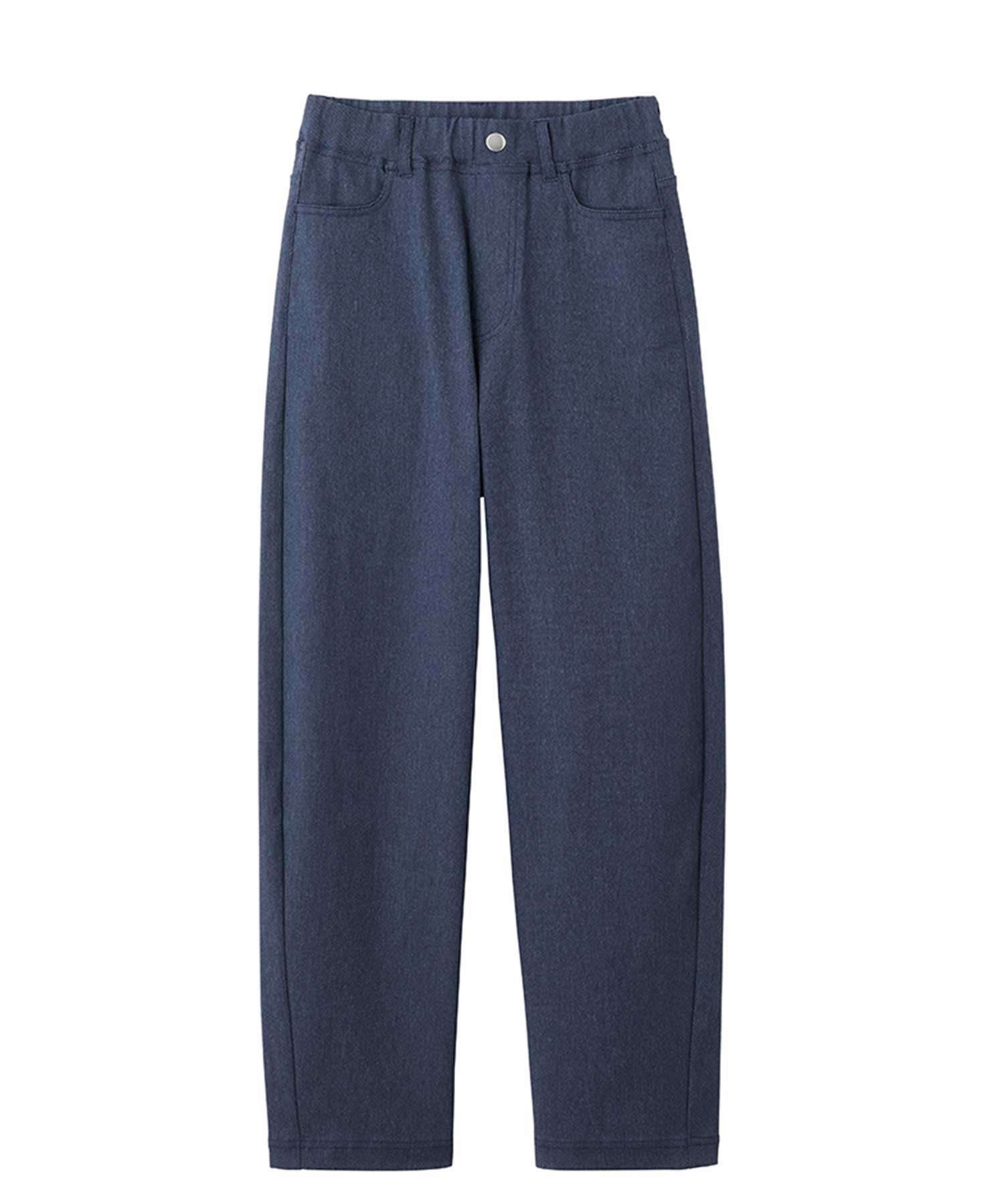 ADVANCE LABEL 【カーブパンツ】デニム調 ツイル ギャルリ　イチハチキュウロク　バイ　グンゼ パンツ スラックス・ドレスパンツ ブラック【送料無料】