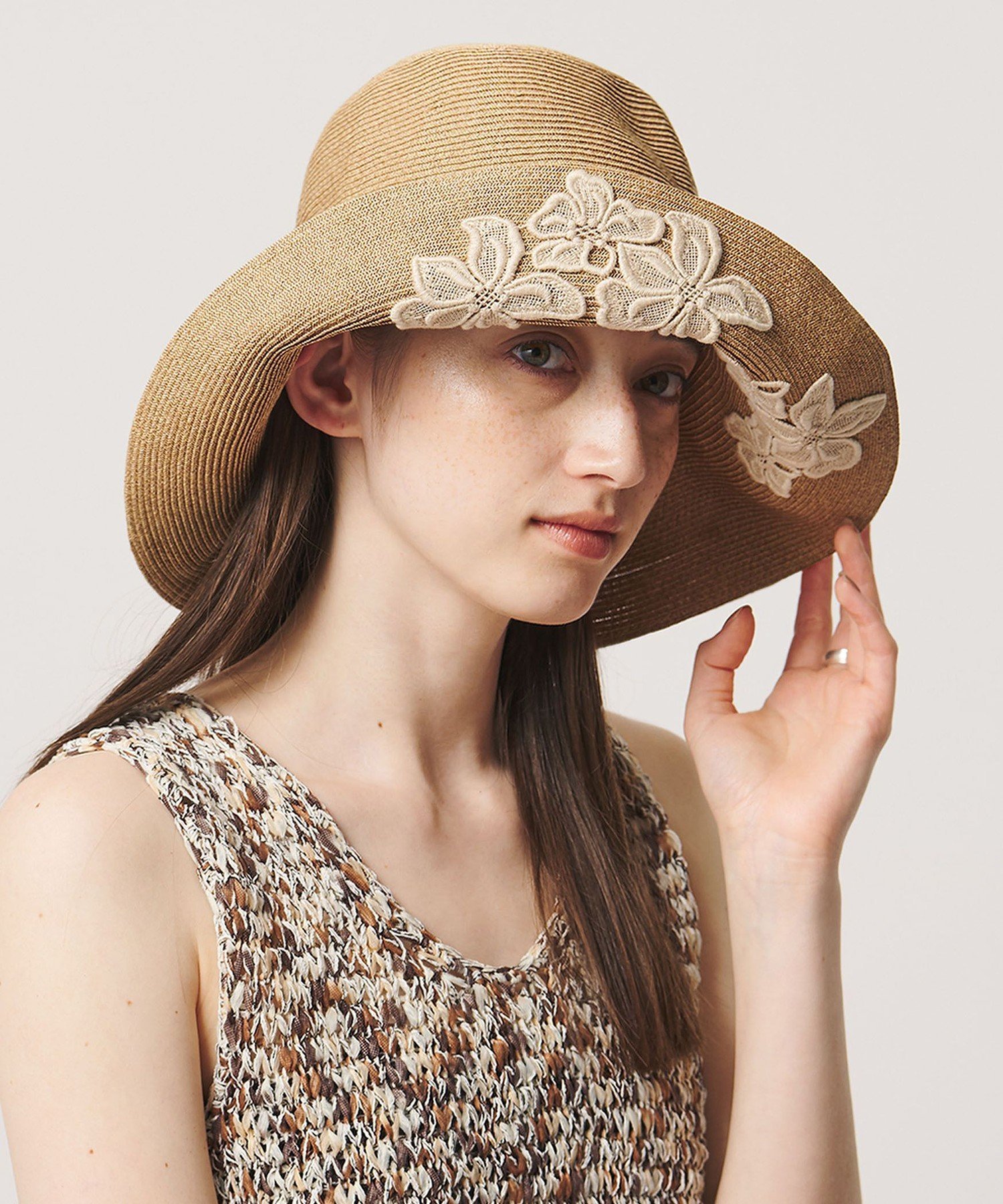 UNITED ARROWS ＜Athena New York＞AMANDA ハット ユナイテッドアローズ 帽子 ハット グレー ホワイト【送料無料】