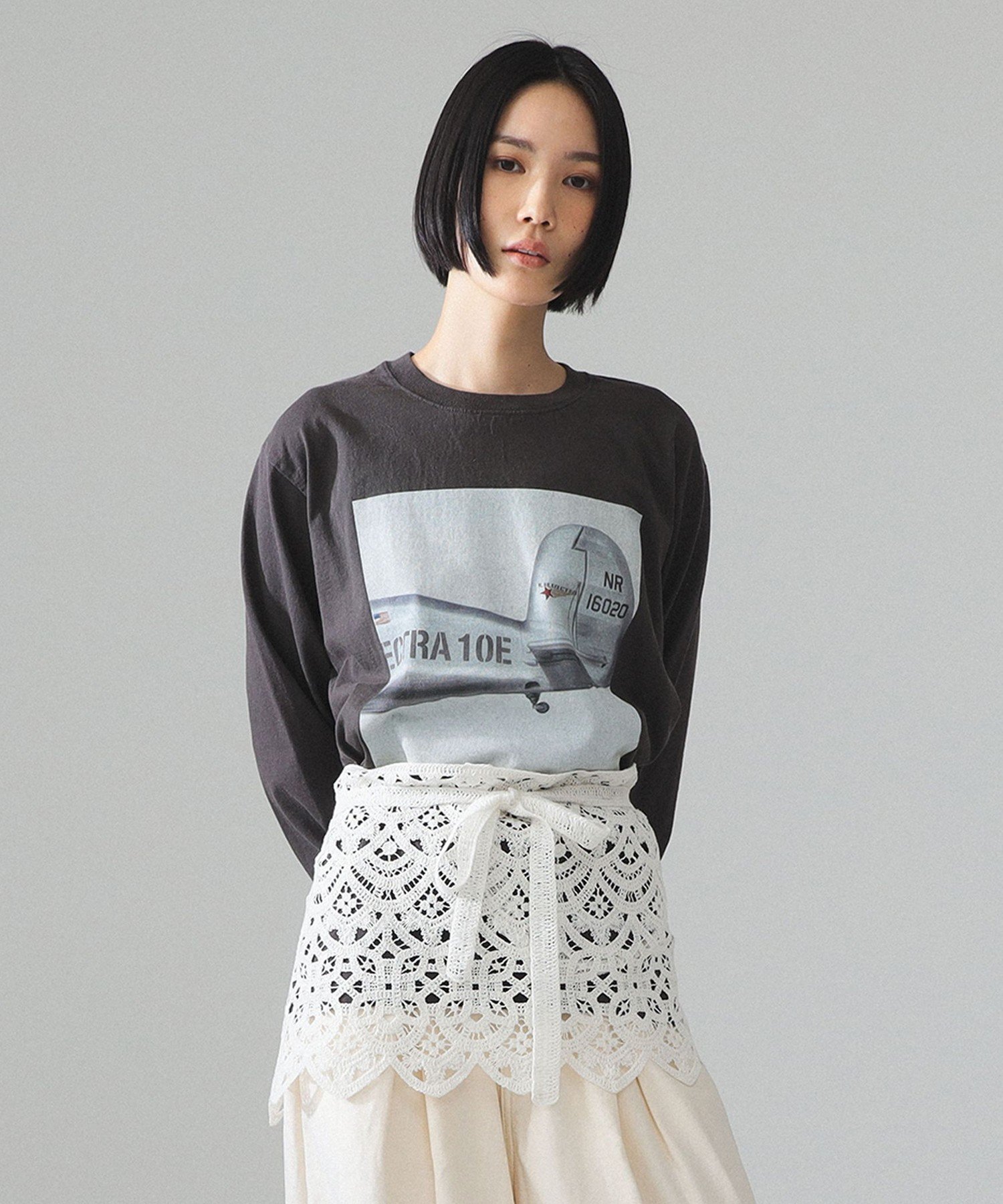 【別注】HEAR MY NAME * maturely / プリント ロング スリーブ ビームス ウイメン トップス カットソー・Tシャツ ブラック ホワイト