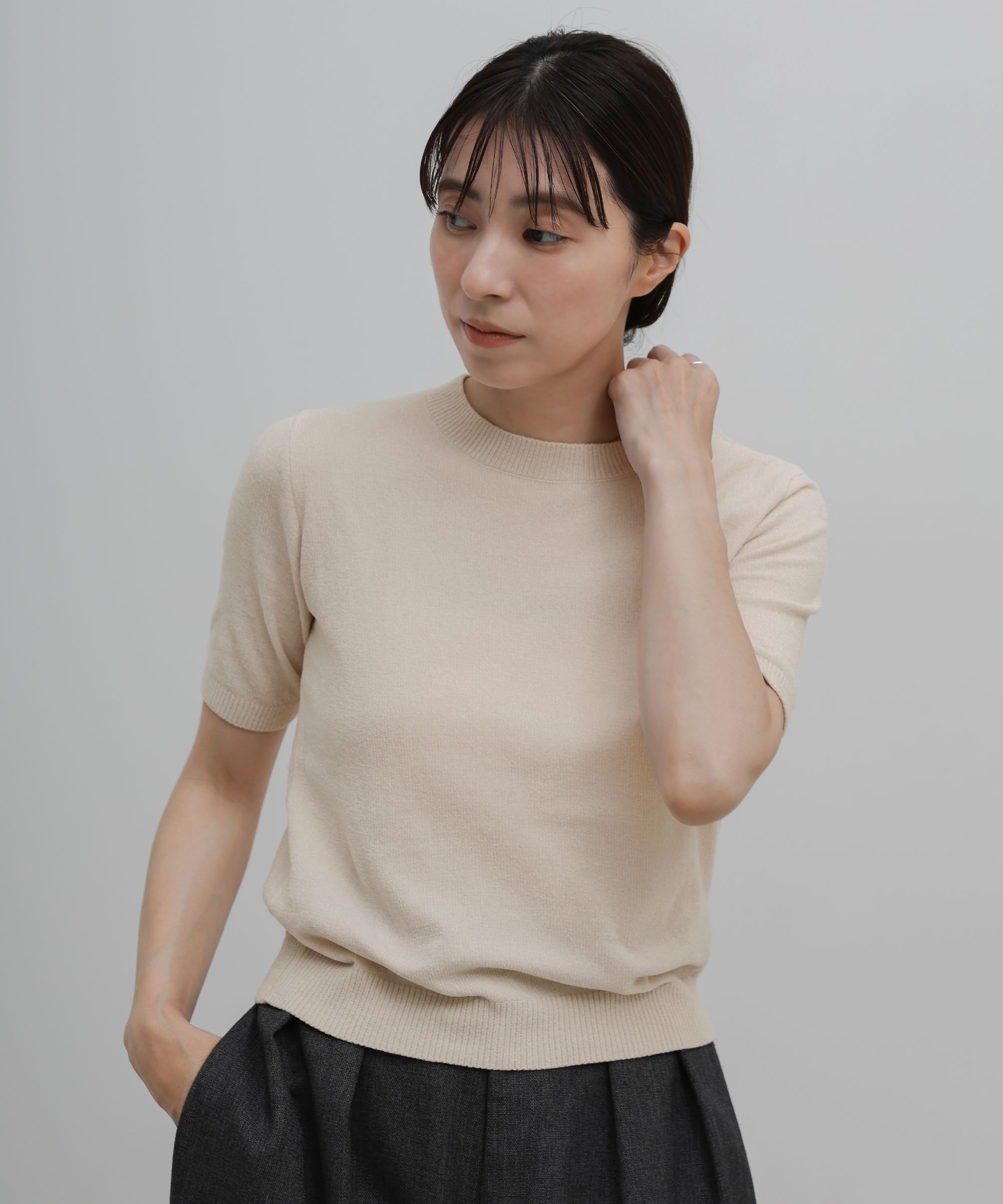 SELECT MOCA ベロアモールパフスリーブニット セレクトモカ トップス ニット
