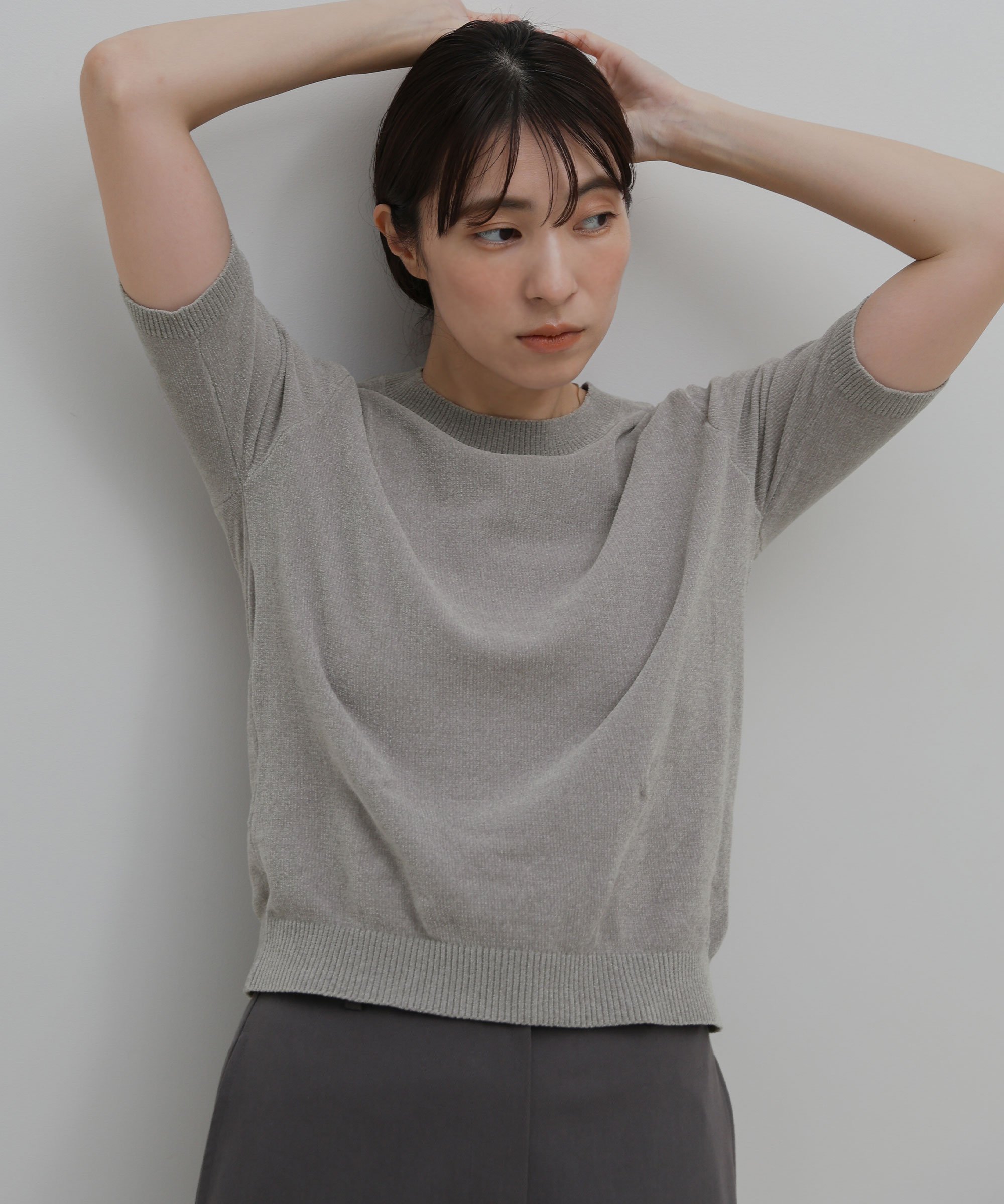 SELECT MOCA ベロアモールパフスリーブニット セレクトモカ トップス ニット