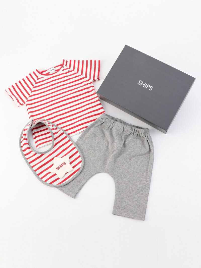 SHIPS KIDS SHIPS KIDS:ショートスリーブ ギフトセット シップス マタニティウェア・ベビー用品 ベビーギフト レッド ネイビー【送料無料】