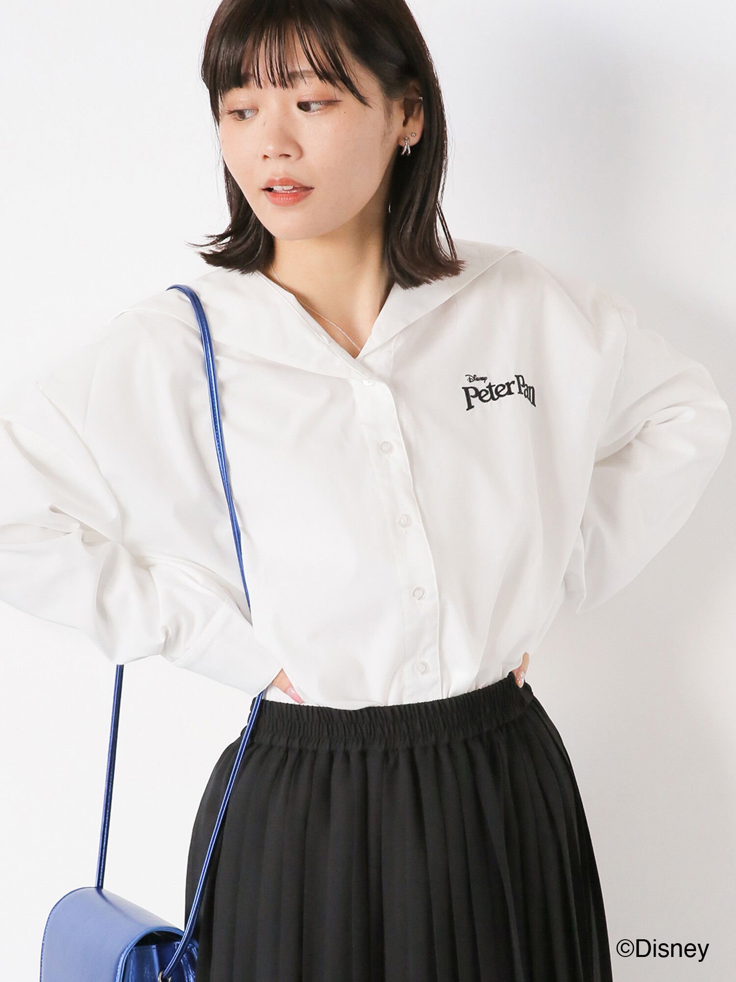 ehka sopo 【Disney】ピーターパン/セーラーブラウス エヘカソポ トップス シャツ・ブラウス ホワイト ブルー【送料無料】のサムネイル