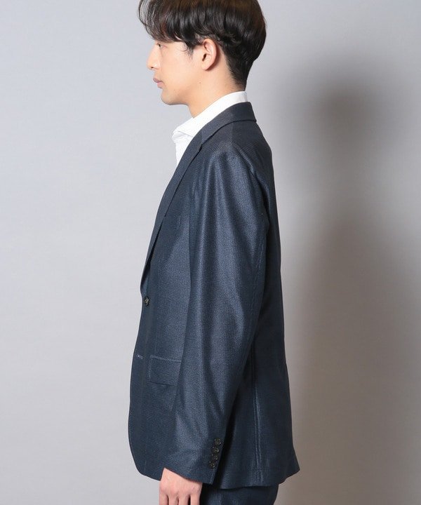 【SALE／50%OFF】CROWDED CLOSET ＜イージーケア＞プリントテーラードジャケット(セットアップ対応) メンズ ビギ ジャケット・アウター テーラードジャケット・ブレザー グレー ネイビー【送料無料】