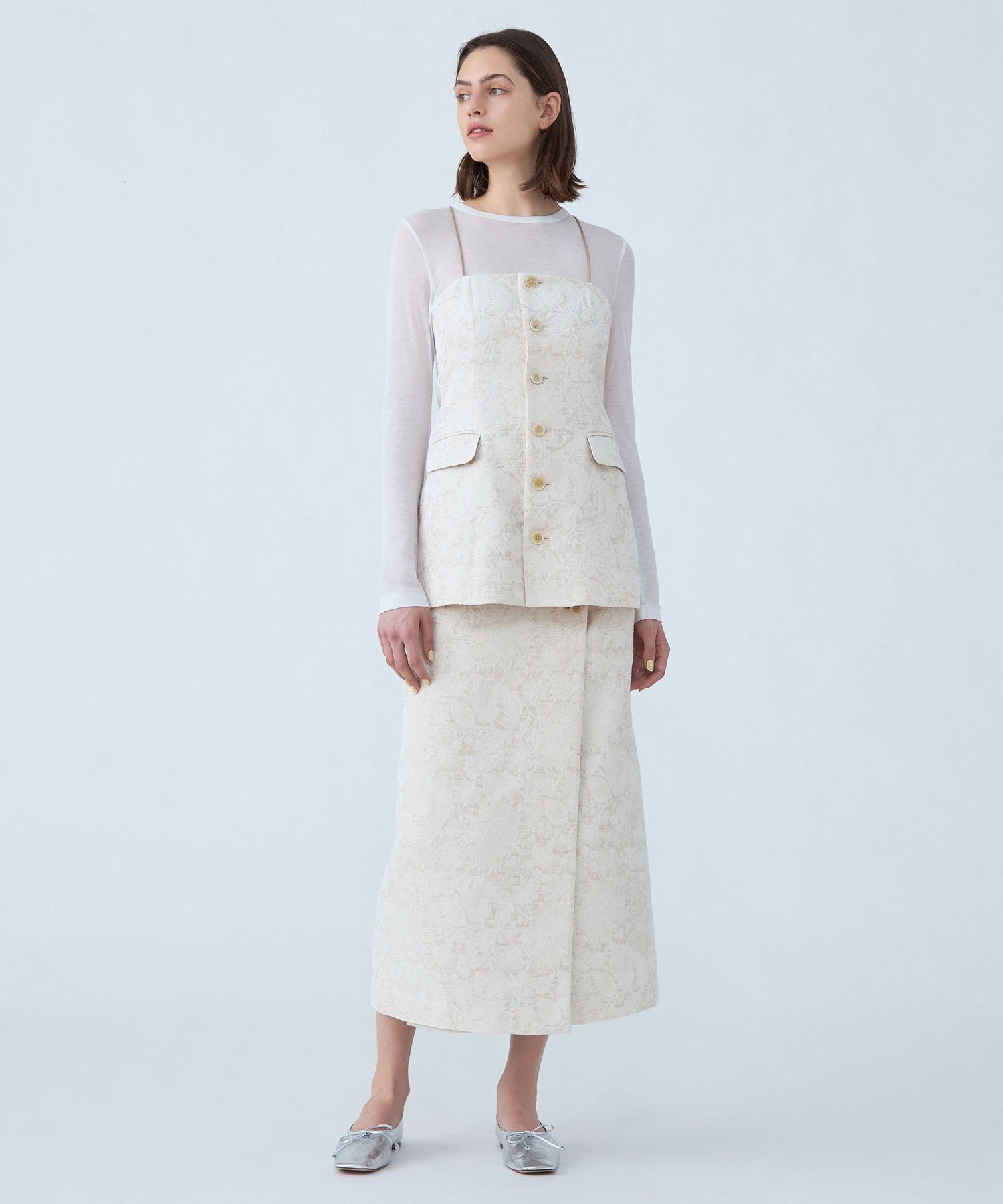 【SALE／50%OFF】SOULEIADO ボタニカルジャカード ビスチェ トゥモローランド トップス その他のトップス ベージュ【送料無料】