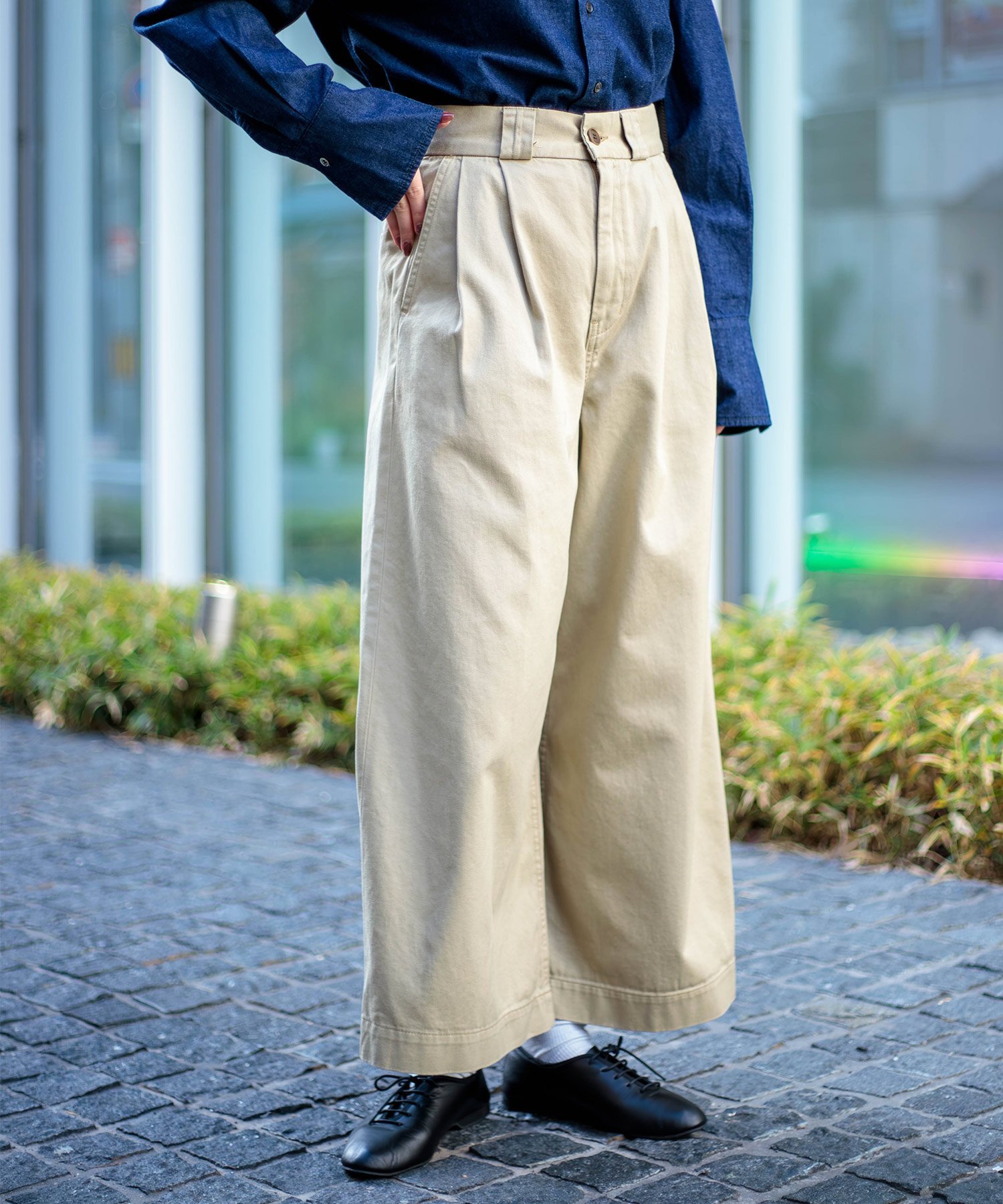 . ウエポン キュロットパンツ ドミンゴ パンツ チノパンツ ベージュ