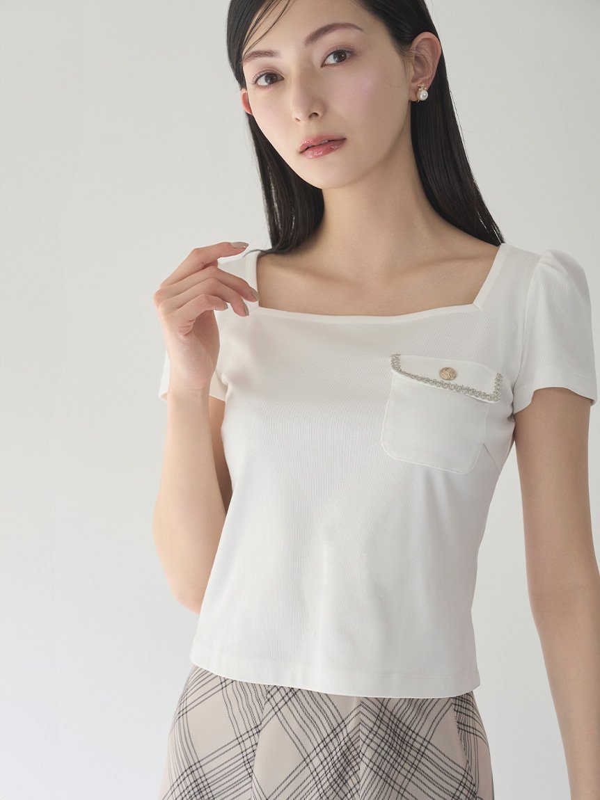 CELFORD トリムポケットTシャツ セルフォード トップス カットソー・Tシャツ ホワイト【送料無料】のサムネイル