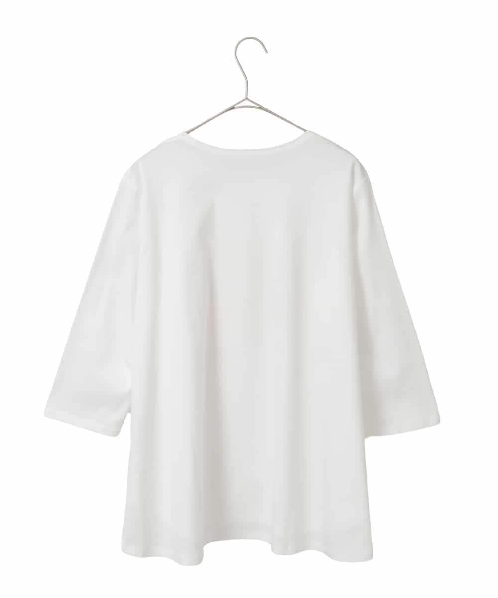 HIROKO BIS GRANDE 【大きいサイズ】フローラルタイポTシャツ /洗える ヒロコ ビス グランデ トップス カットソー・Tシャツ ホワイト ブラック