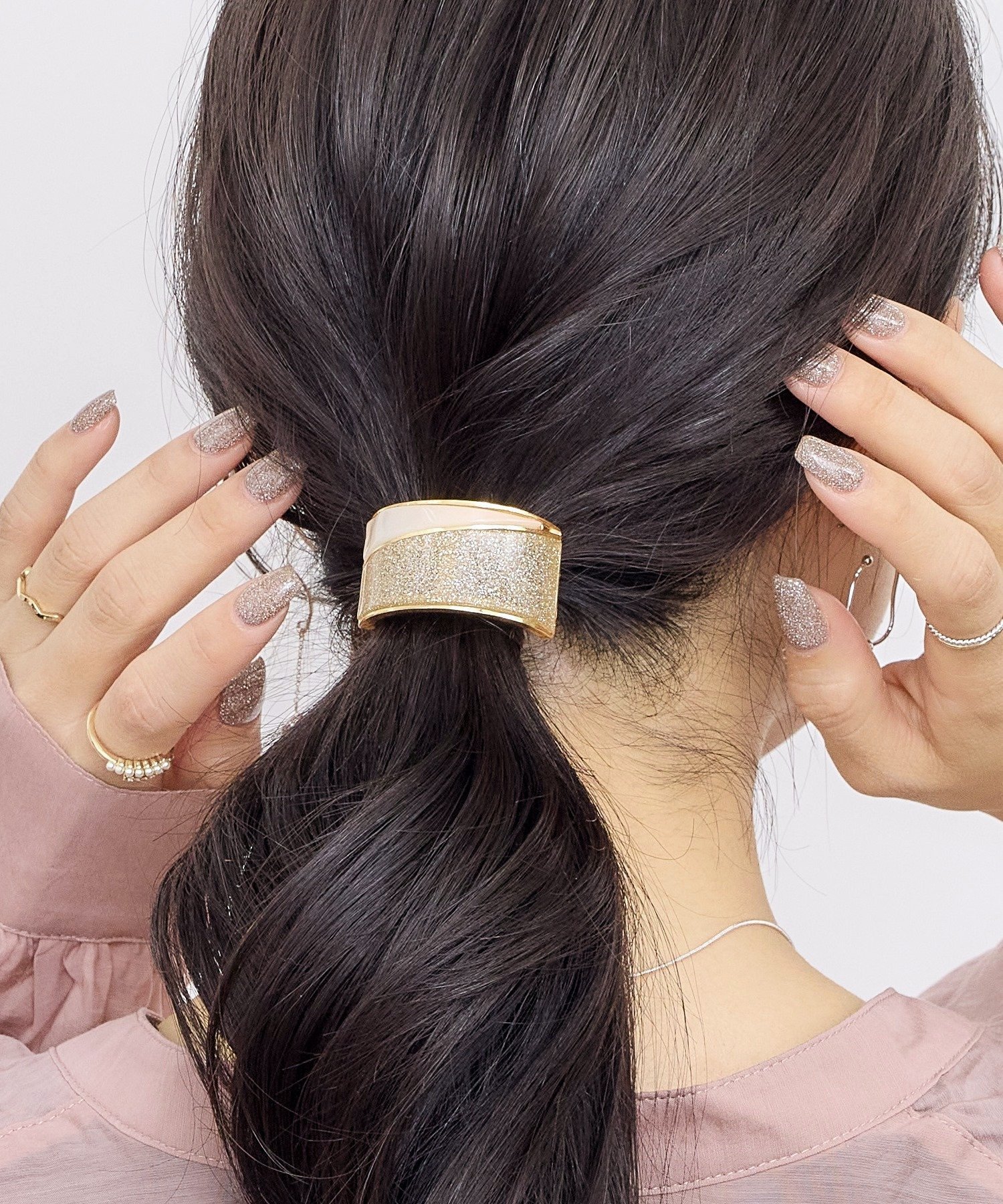 Heartdance ラメカラースクエアフックポニー ヘアカフ ハートダンス ヘアアクセサリー その他のヘアアクセサリー ピンク ブルー