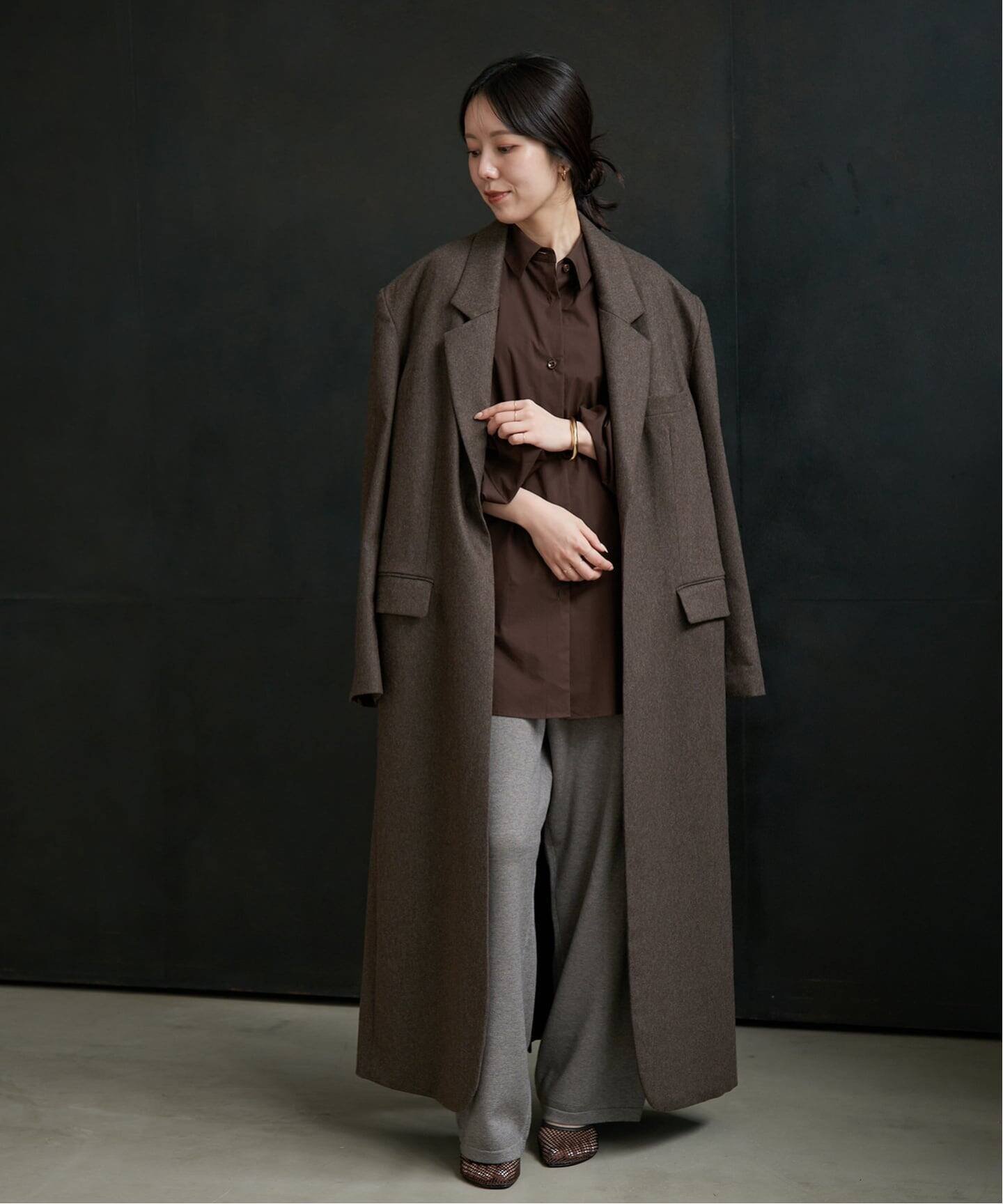 plage 《六本木店・WEB限定予約》R'IAM VERY LONG TAILORD コート プラージュ ジャケット・アウター ブルゾン・ジャンパー ブラウン