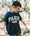 EDIFICE 洋服（メンズ） Paris Saint-Germain 【Paris Saint-Germain】バーシティロゴプリント Tシャツ ※キッズサイズ エディフィス トップス カットソー・Tシャツ ネイビー ホワイト【送料無料】