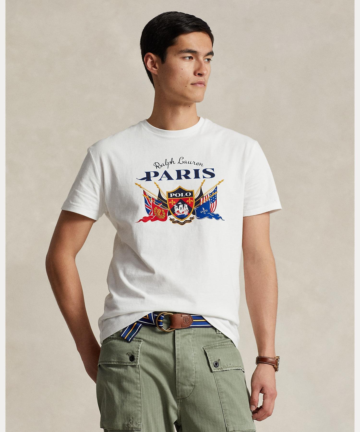 POLO RALPH LAUREN クラシック フィット ジャージー グラフィック Tシャツ ラルフローレン トップス カットソー・Tシャツ ホワイト【送料無料】