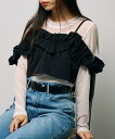 【SALE/54%OFF】MAISON BREEZE MAISON BREEZE/T/Nタフタ フリルキャミトップス 32009A332 XNN セットアップセブン トップス キャミソール グレー ブラック