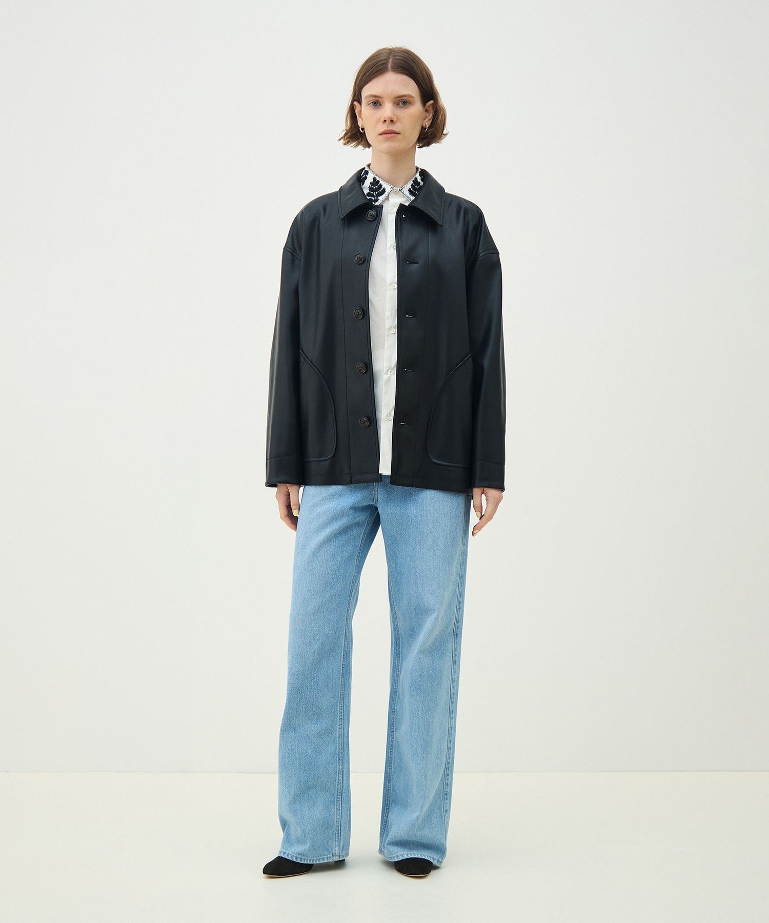 MACPHEE レザーライク カバーオール トゥモローランド ジャケット・アウター カバーオール・ワークジャケット ブラック ベージュ【送料無料】