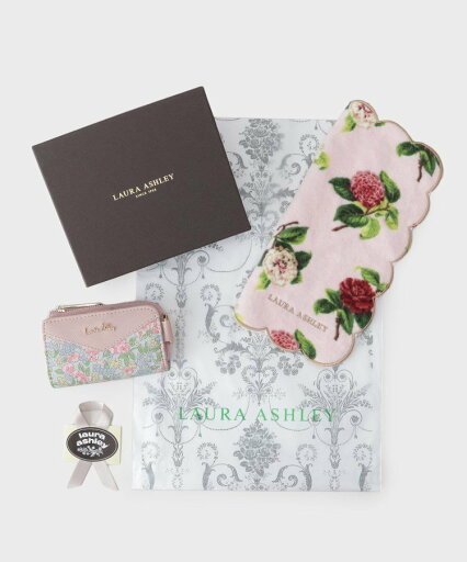 LAURA ASHLEY HOME 【WEB限定/ギフトにおすすめ!/ラッピング資材付き】キーケース&タオルハンカチ セット ローラ アシュレイ ファッション雑貨 ハンカチ・ハンドタオル ホワイト ピンク【送料無料】 LAURA ASHLEY HOME 【WEB限定/ギフトにおすすめ!/ラッピング資材付き】キーケース&タオルハンカチ セット ローラ アシュレイ ファッション雑貨 ハンカチ・ハンドタオル ホワイト ピンク【送料無料】