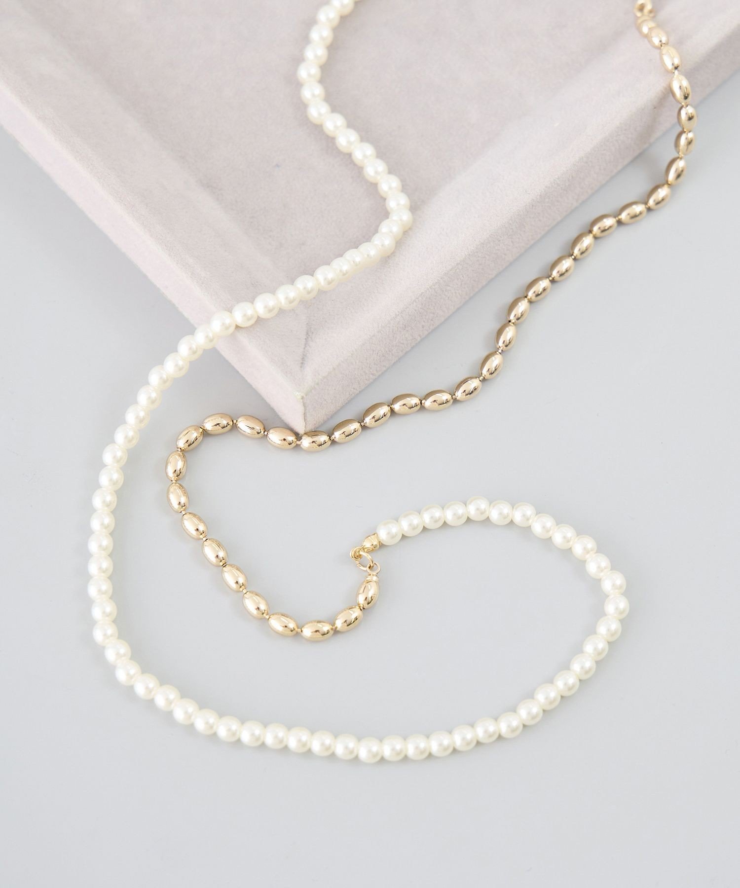 ROPE' PICNIC PASSAGE 2WAYパールコンビロングネックレス ロペピクニック アクセサリー・腕時計 ネックレス シルバー ゴールド