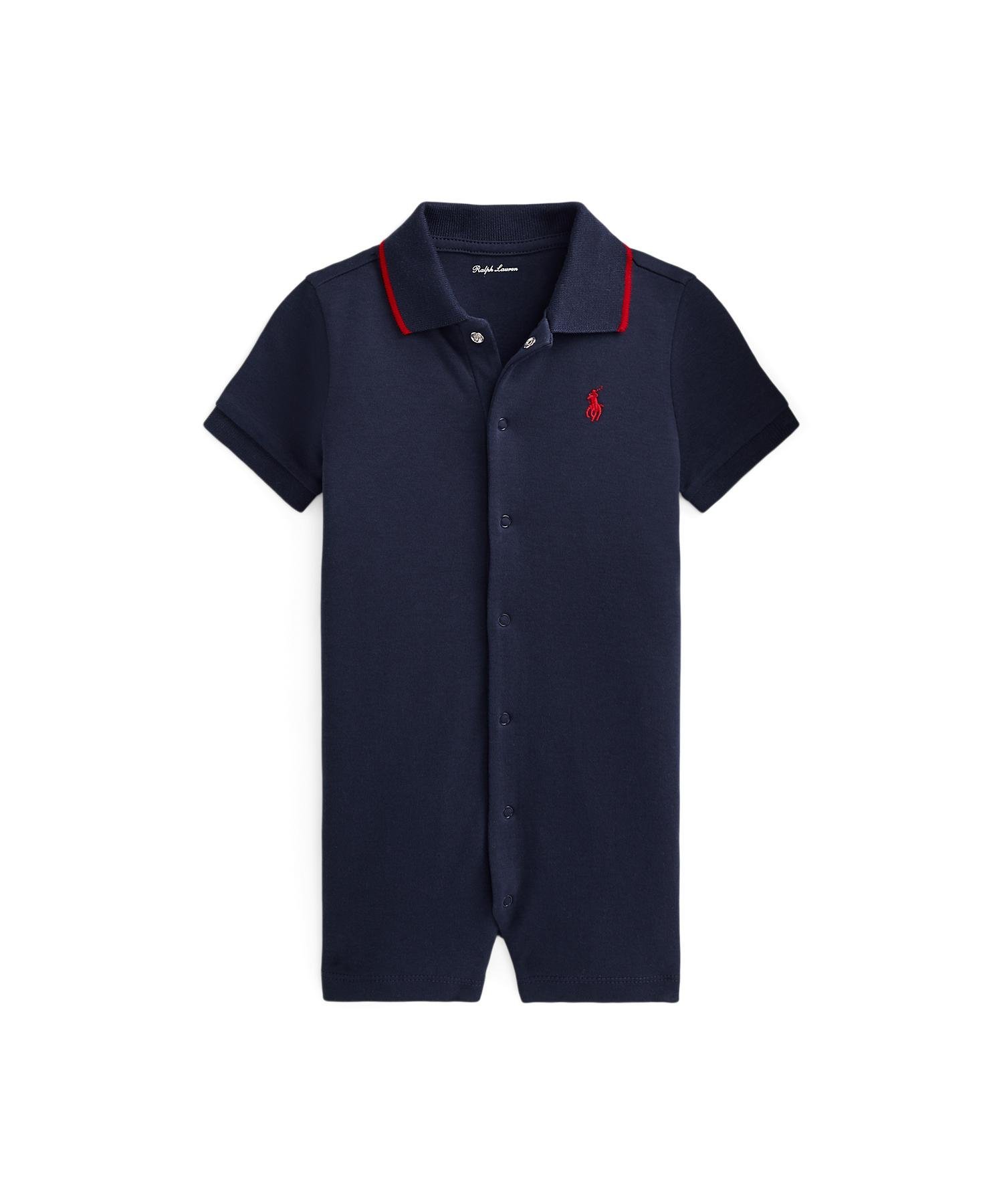 POLO RALPH LAUREN (ベビー)ソフト コットン ポロ ショートオール ラルフローレン マタニティウェア・ベビー用品 ロンパース・カバーオール ネイビー【送料無料】